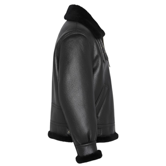 Vabritte™ Blackfrost Aviator Leather Jacket