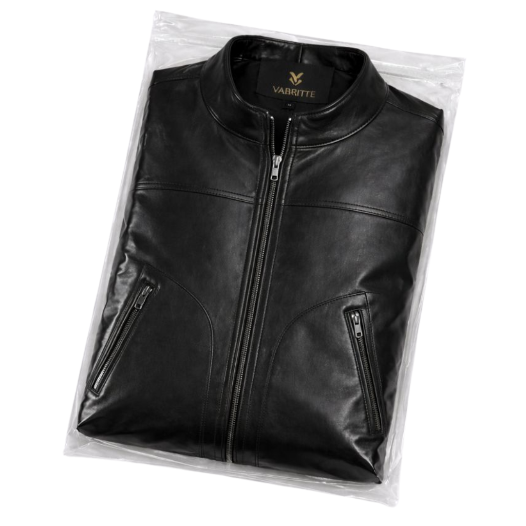 Vabritte™ Onyx Crest Leather Jacket