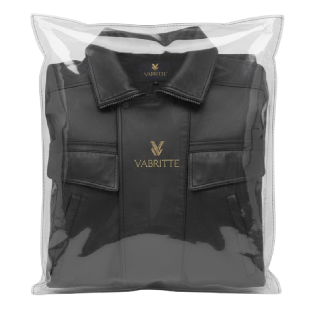 Vabritte™ Driftline Utility Leather Jacket