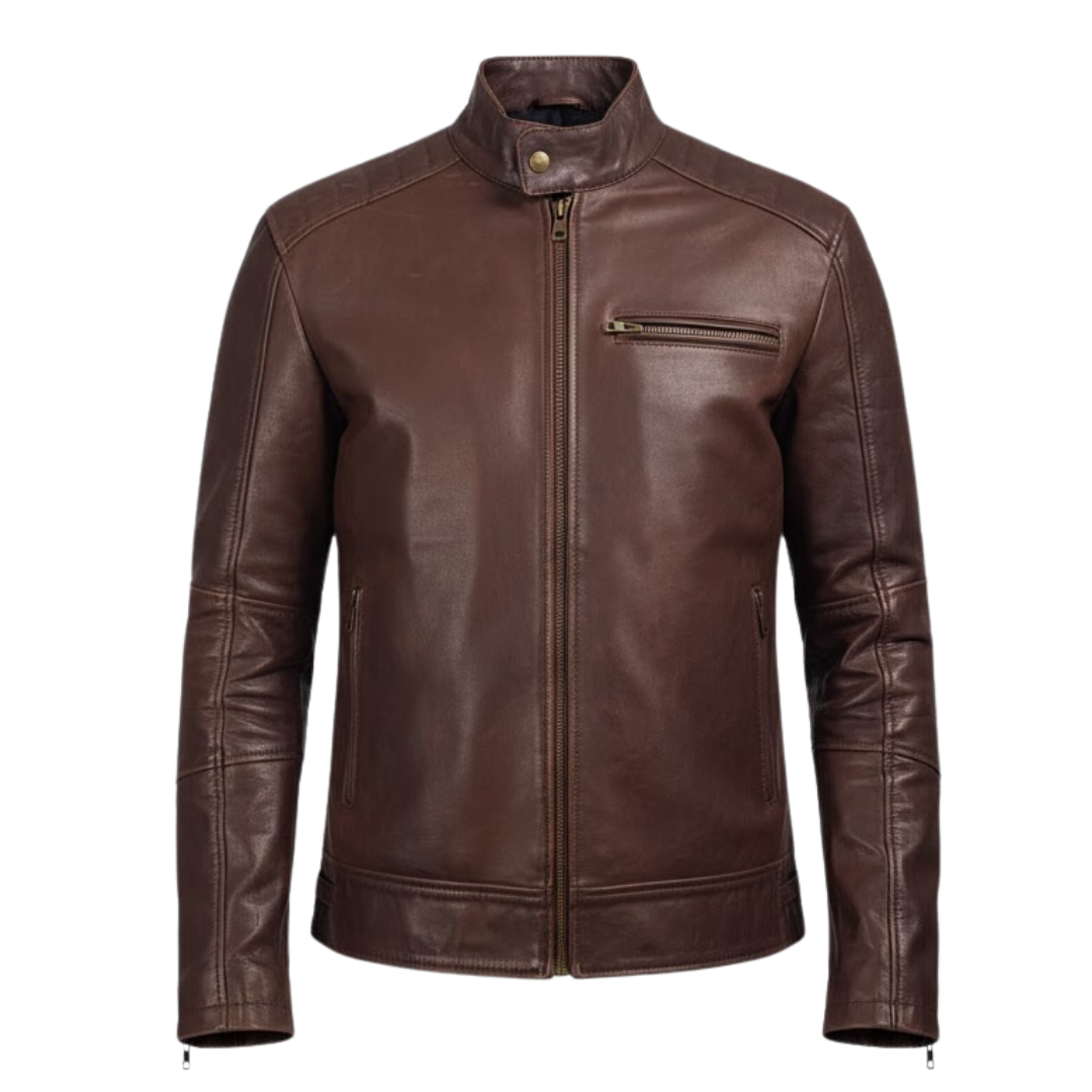 Vabritte™ Ryder Brown Leather Jacket