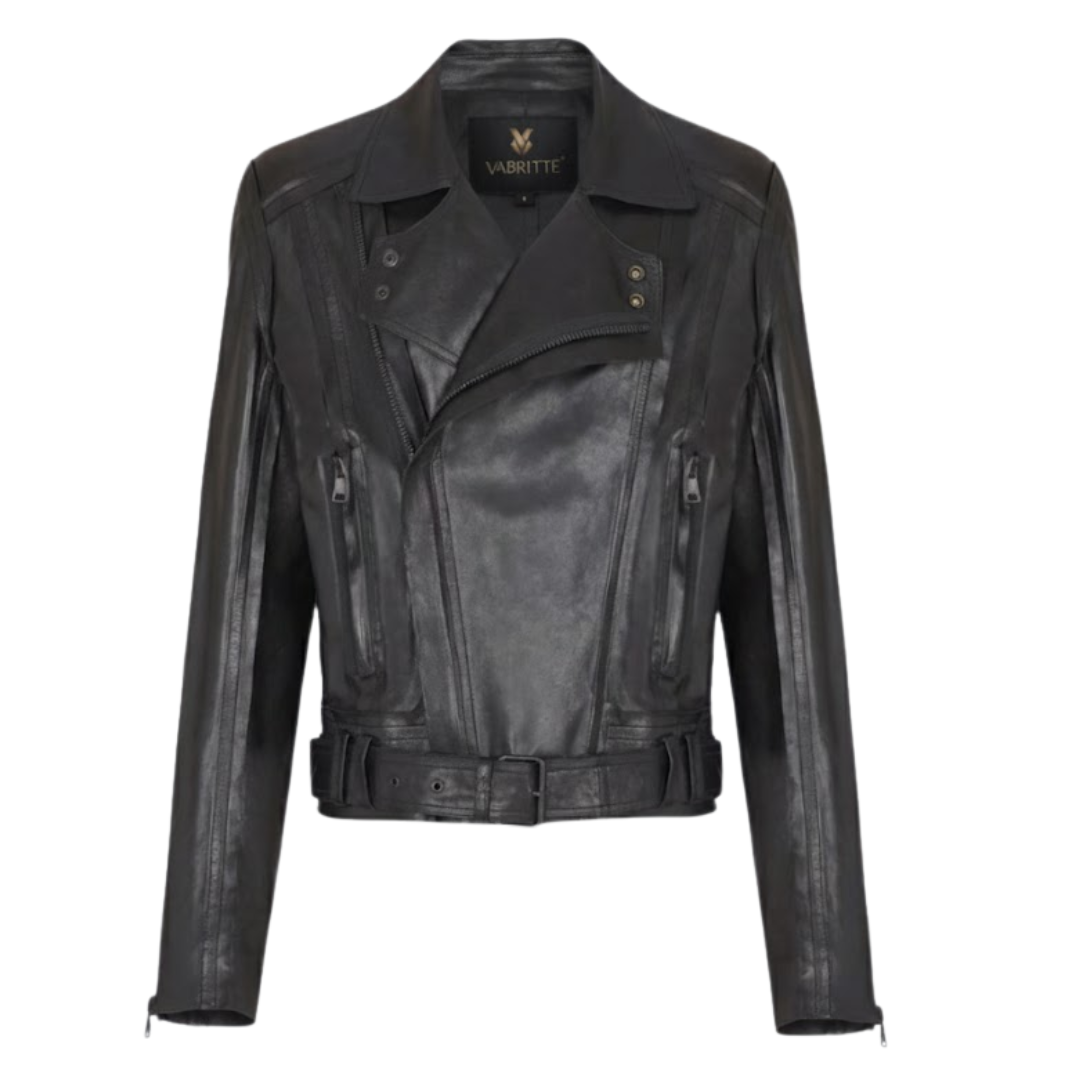 Vabritte™ Stormforge Moto Leather Jacket