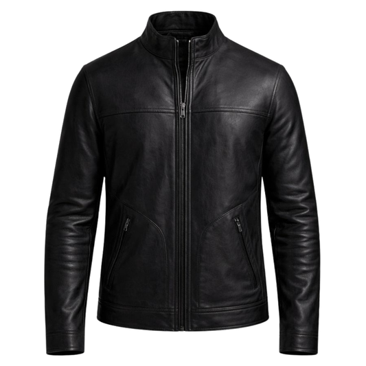 Vabritte™ Onyx Crest Leather Jacket