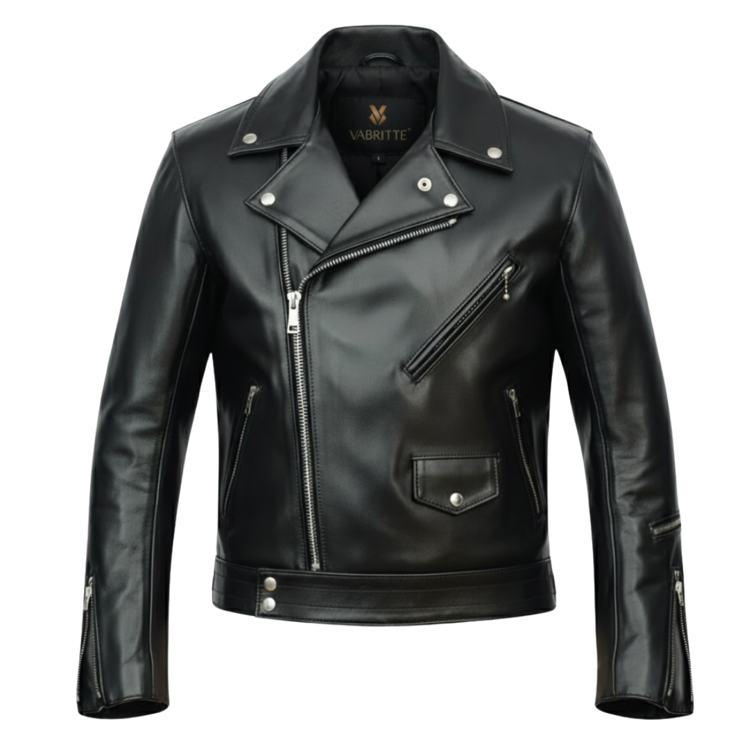 Vabritte™ Ironveil Moto Leather Jacket