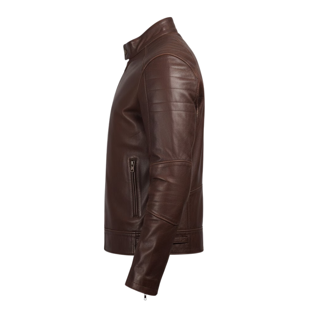 Vabritte™ Ryder Brown Leather Jacket