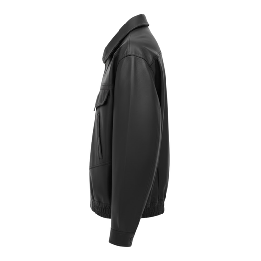 Vabritte™ Driftline Utility Leather Jacket