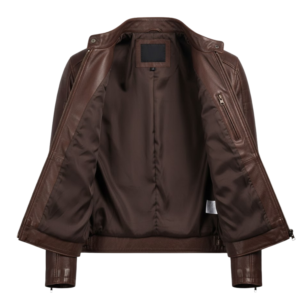 Vabritte™ Ryder Brown Leather Jacket