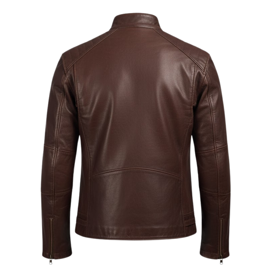 Vabritte™ Ryder Brown Leather Jacket