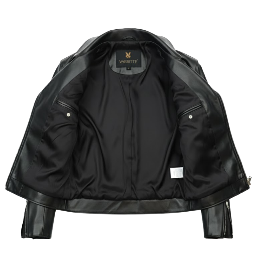 Vabritte™ Ironveil Moto Leather Jacket