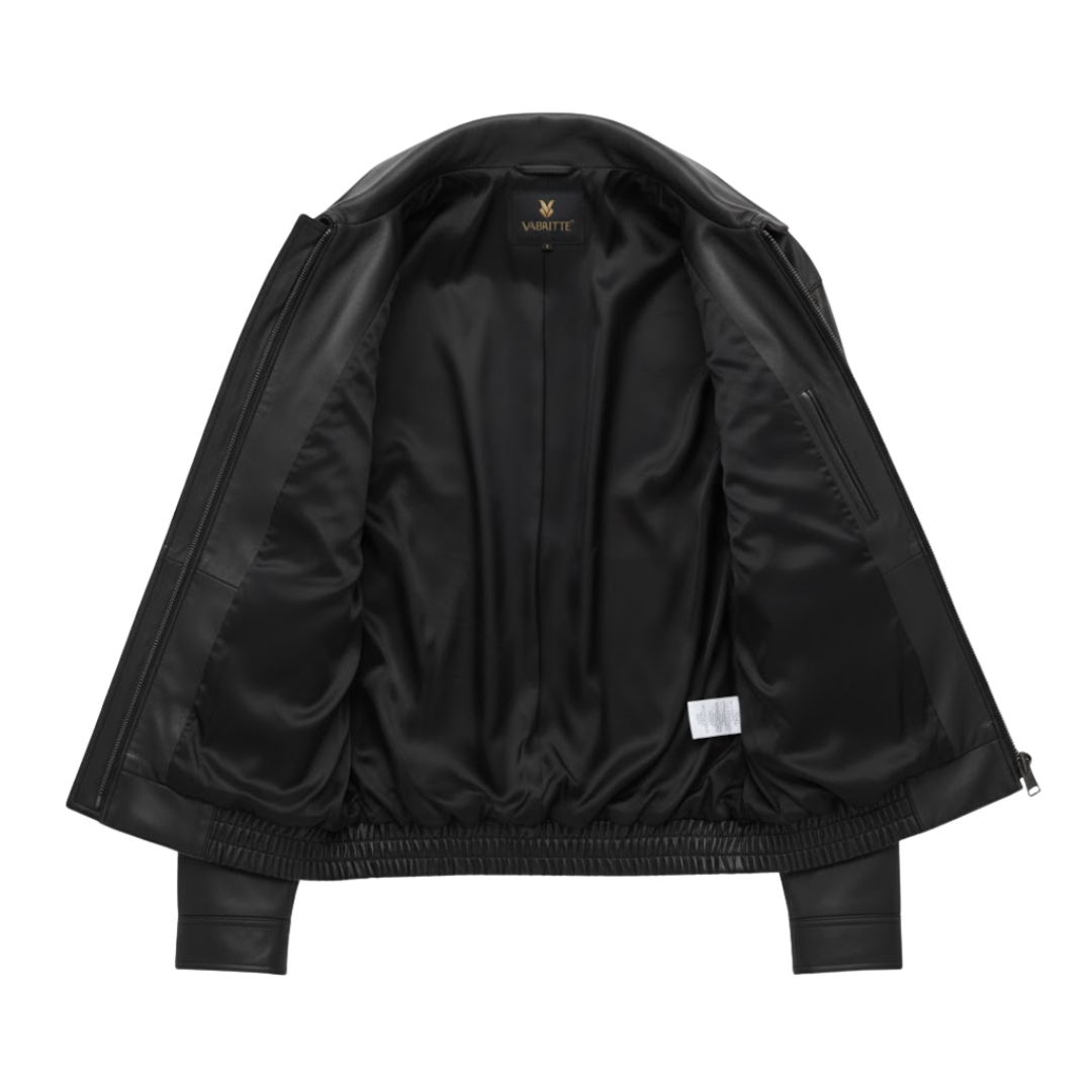 Vabritte™ Driftline Utility Leather Jacket