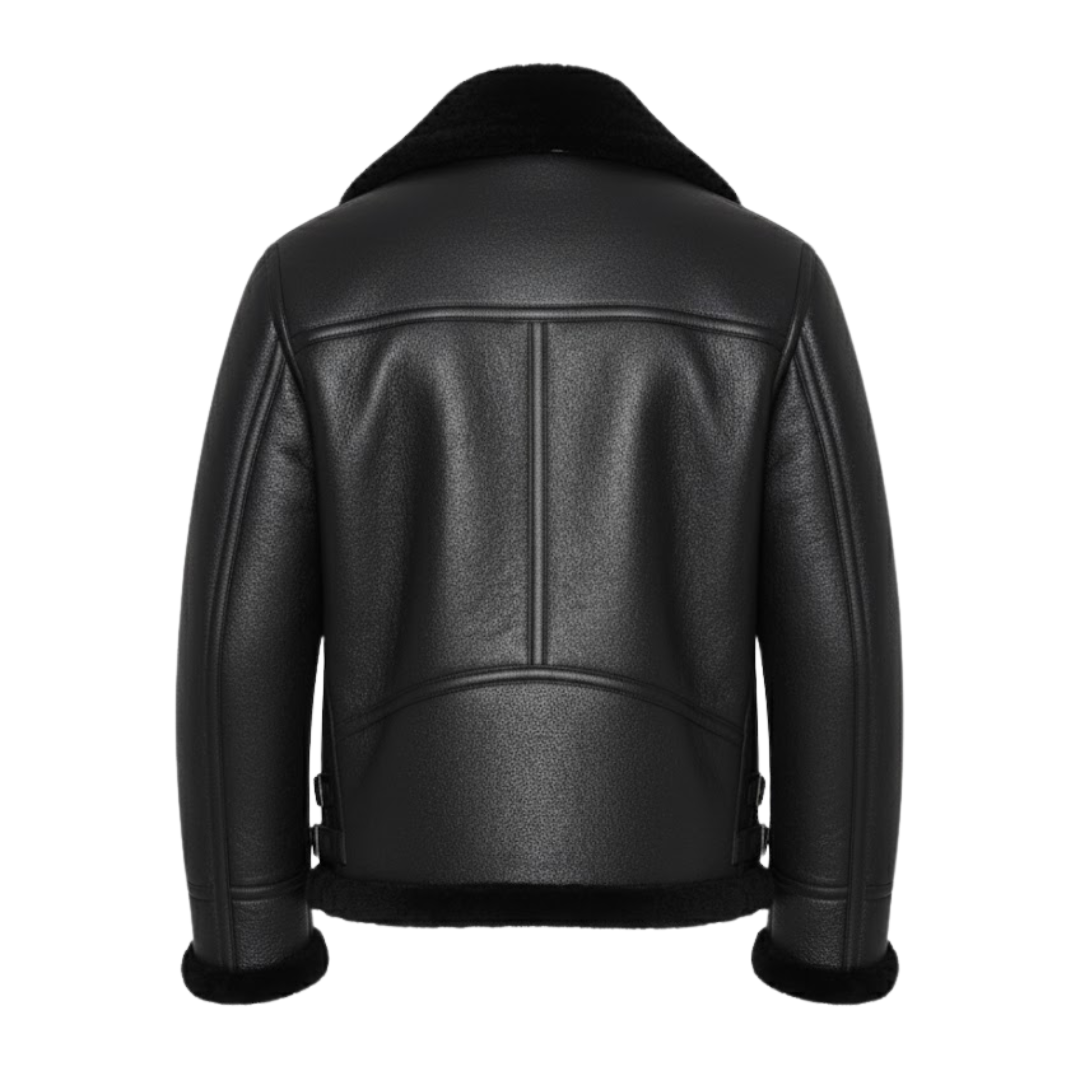 Vabritte™ Blackfrost Aviator Leather Jacket