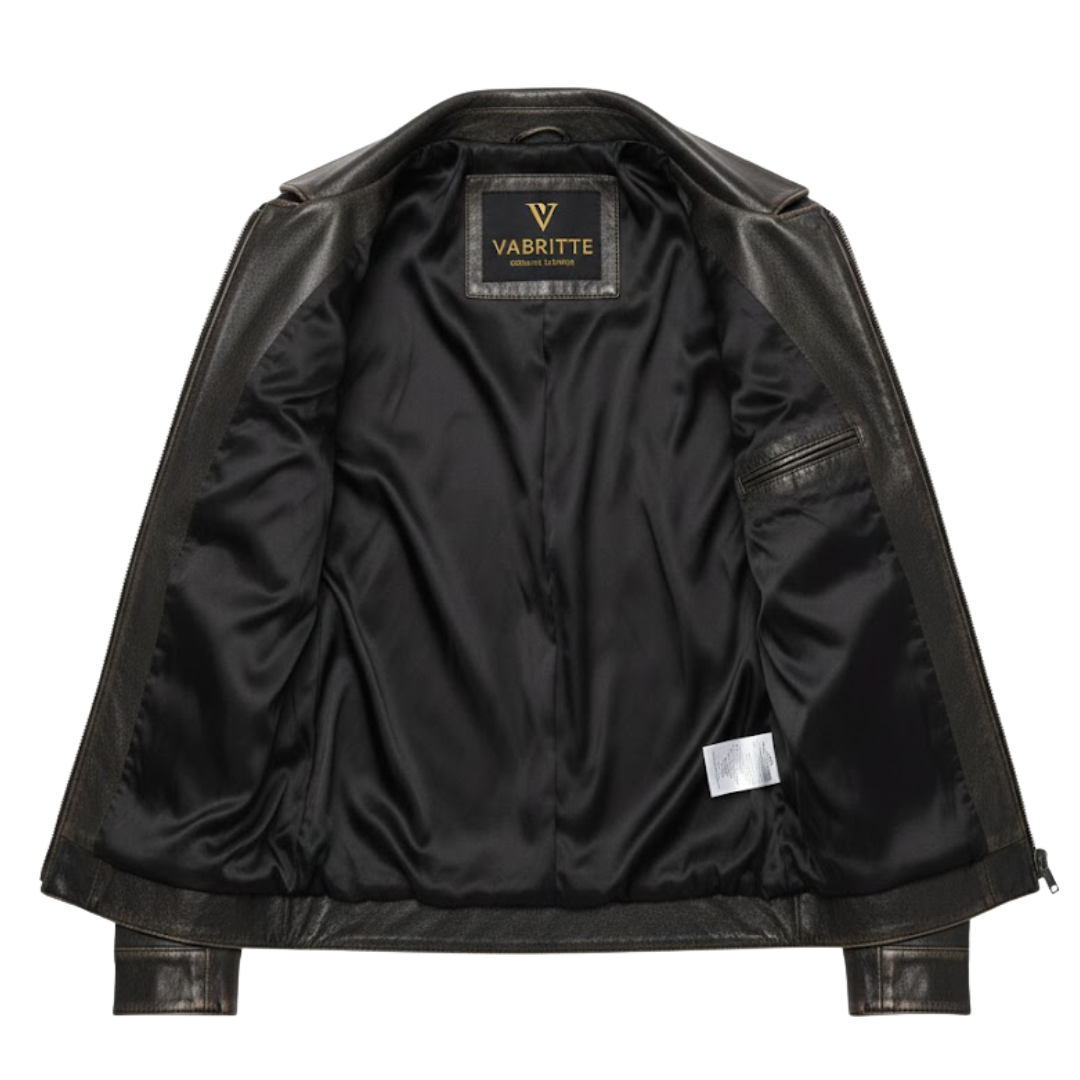Vabritte™ Ironshade Classic Leather Jacket